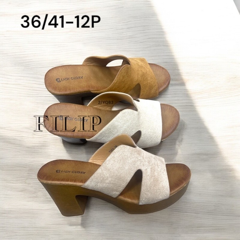 Buty Klapki Damskie (36-41,12par) Kolor Jak na zdzięciu