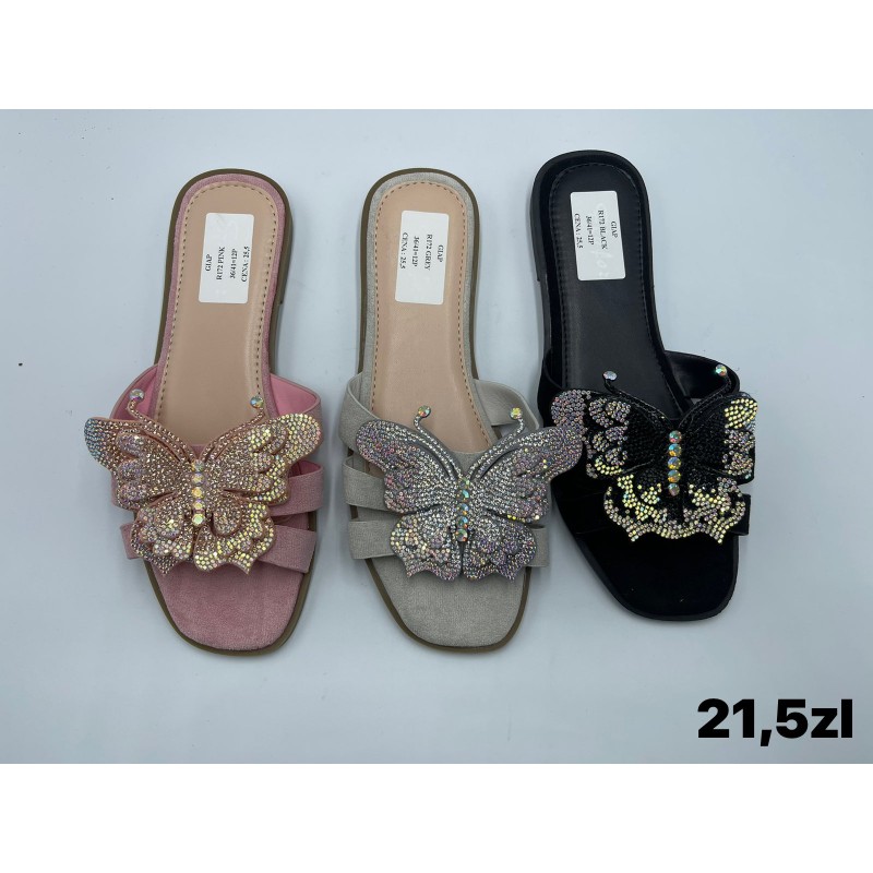 Buty Klapki Damskie (36-41 ,12par) Kolor Jak na zdzięciu