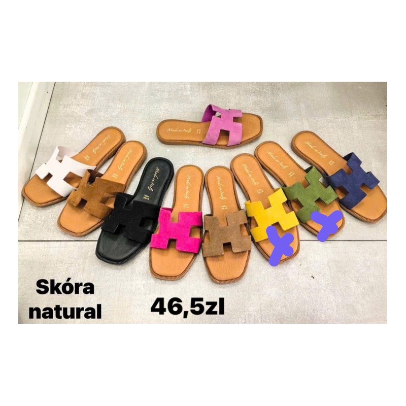 Buty Klapki Damskie (36-41 ,12par) Kolor Jak na zdzięciu