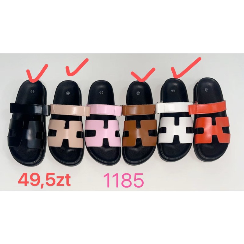 Buty Klapki Damskie (36-42,12par)Kolor Jak na zdzięciu
