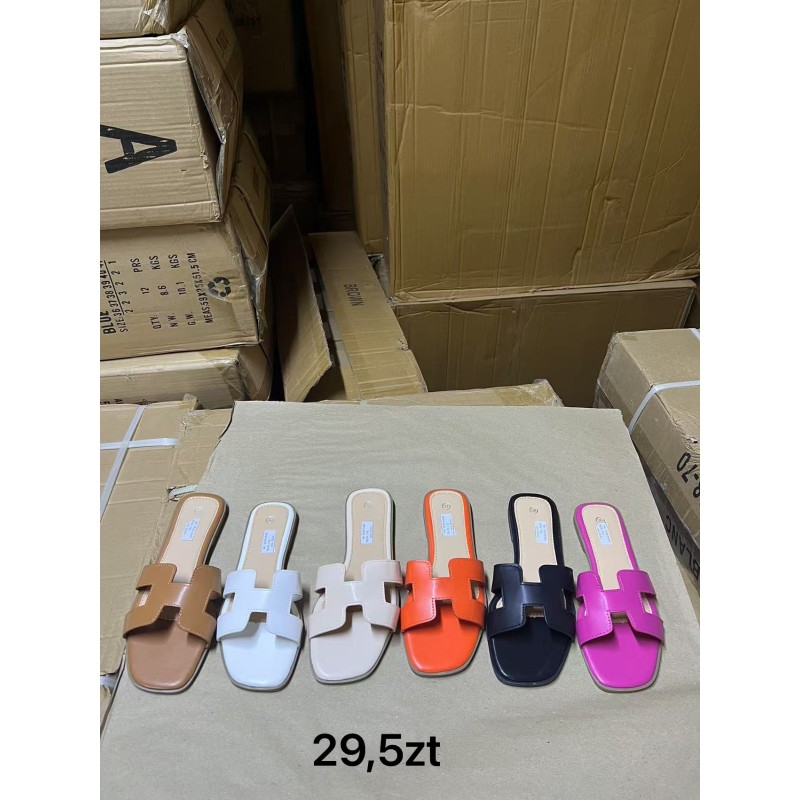 Buty Klapki Damskie (36-41,12par) Kolor Jak na zdzięciu