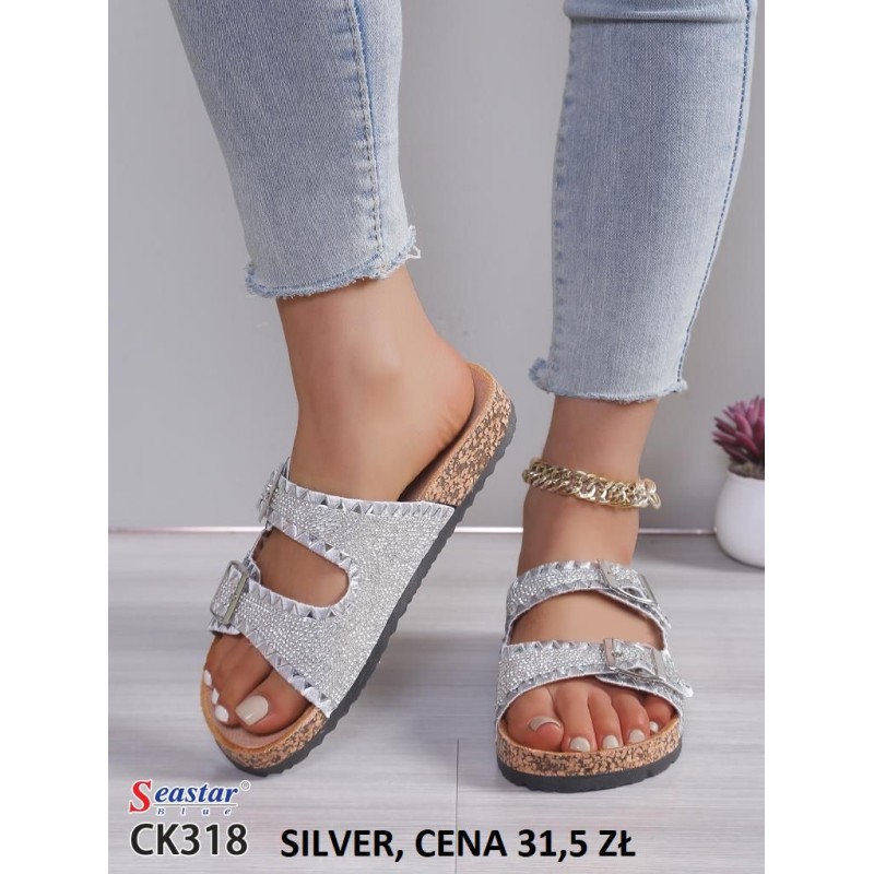 Buty Klapki Damskie (36-41,12par) Kolor Jak na zdzięciu