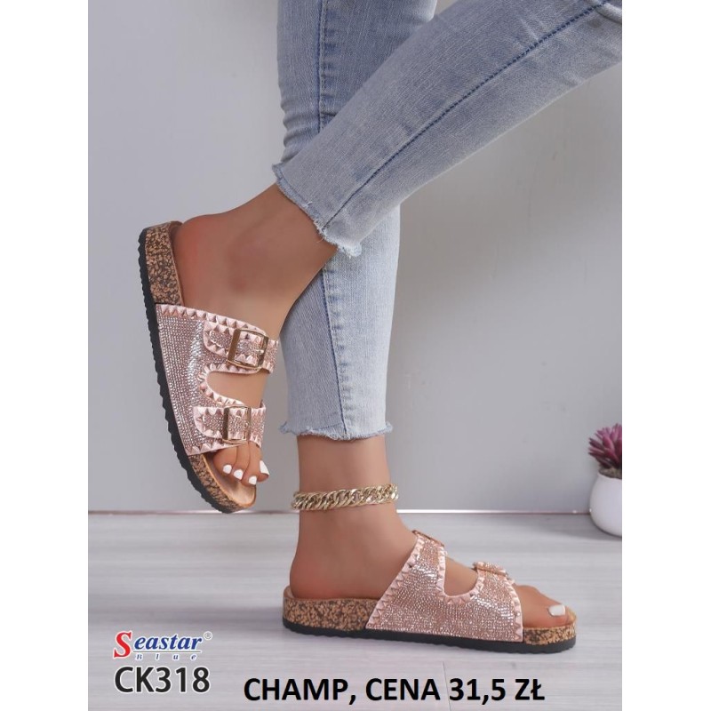 Buty Klapki Damskie (36-41,12par) Kolor Jak na zdzięciu