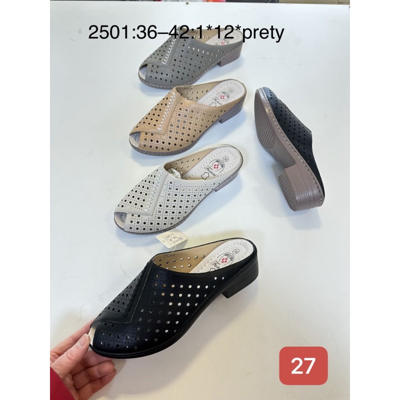 Buty Klapki Damskie (36-42,12par) Kolor Jak na zdzięciu
