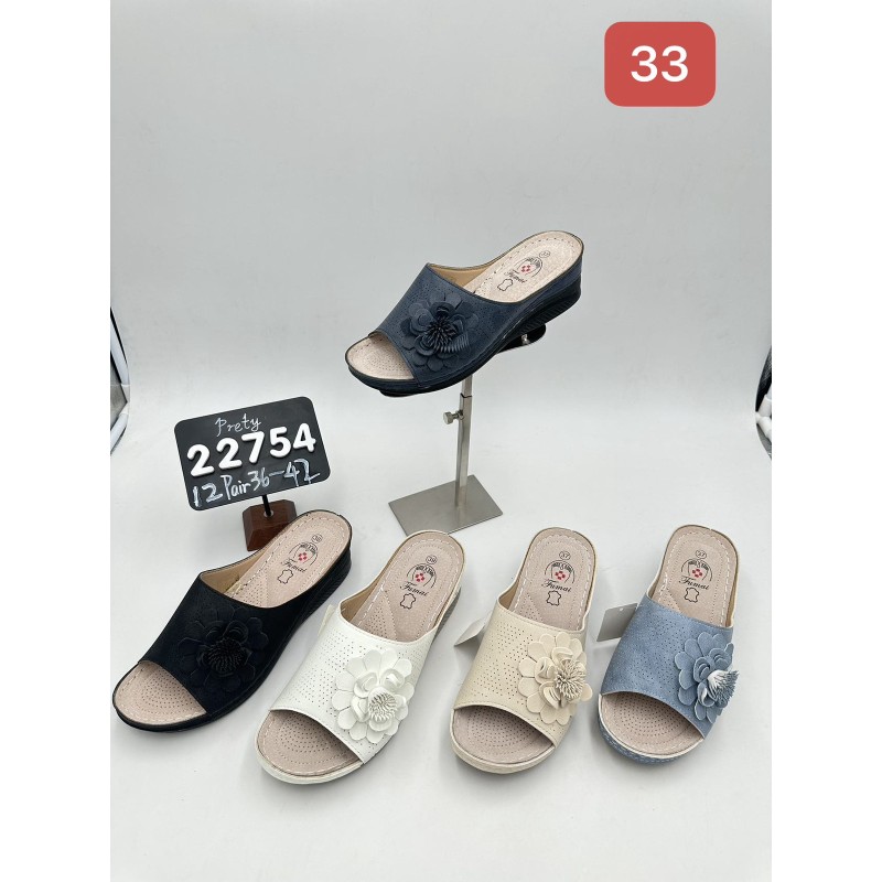 Buty Klapki Damskie (36-42,12par) Kolor Jak na zdzięciu