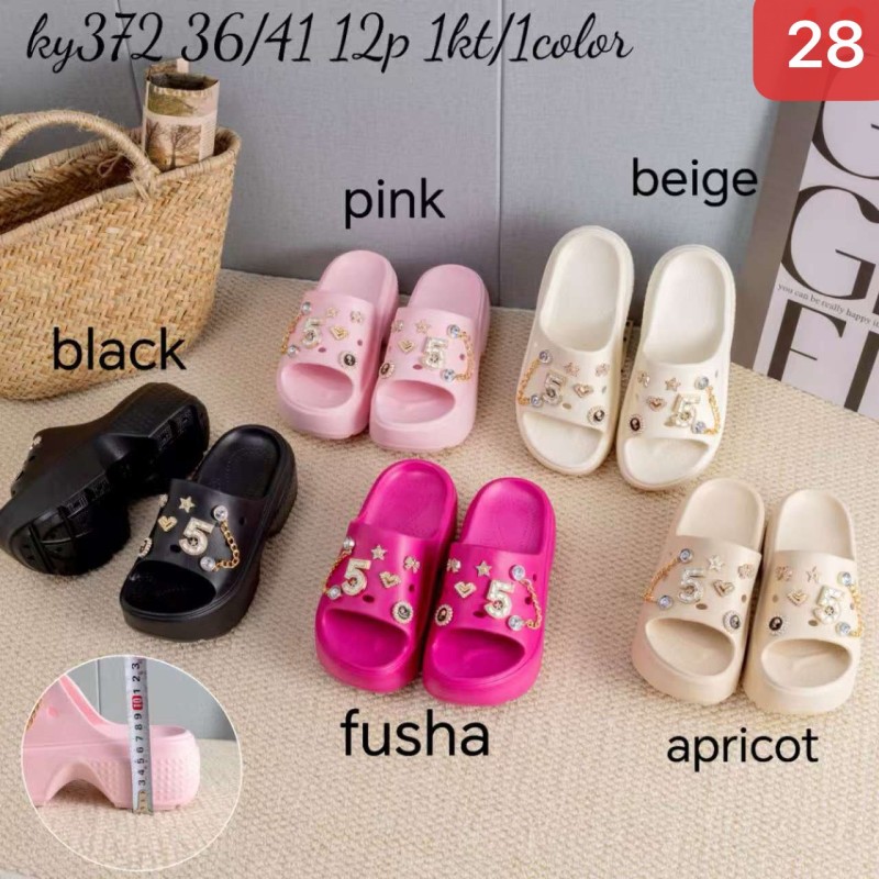 Buty Klapki Damskie (36-41,12par) Kolor Jak na zdzięciu