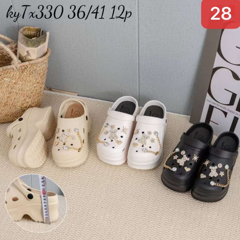 Buty Klapki Damskie (36-41,12par) Kolor Jak na zdzięciu