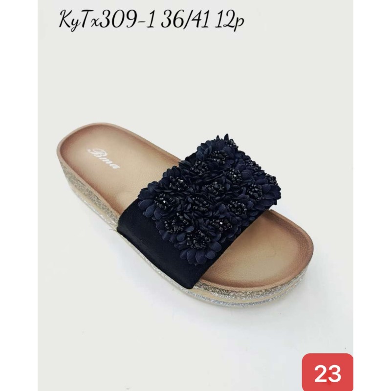 Buty Klapki Damskie (36-41,12par) Kolor Jak na zdzięciu