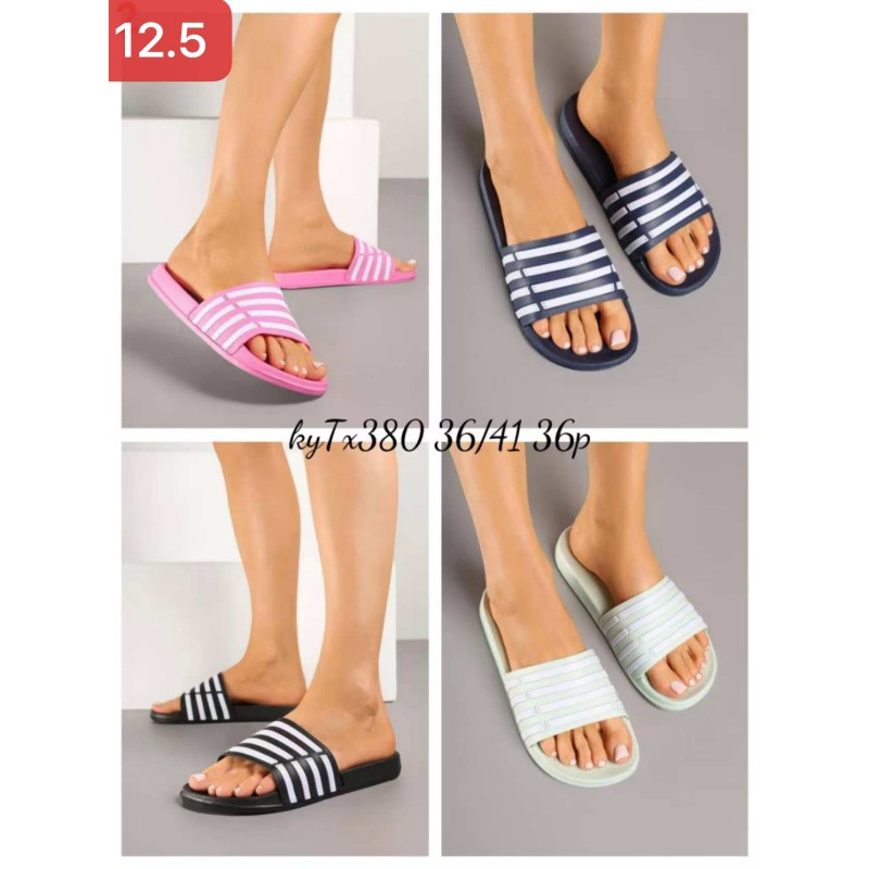 Buty Klapki Damskie (36-41,12par) Kolor Jak na zdzięciu