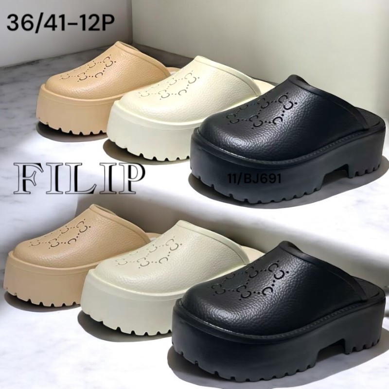 Buty Klapki Damskie (36-41,12par) Kolor Jak na zdzięciu