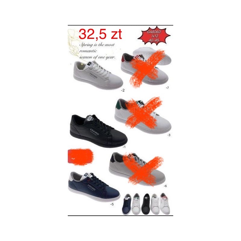 Buty Sportowe MĘSKIE (41-46,12par)Kolor Jak na zdzięciu