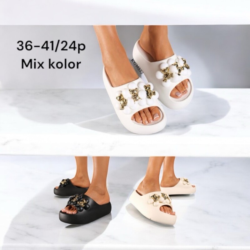 Buty Klapki Damskie (36-41,24par)Kolor Jak na zdzięciu