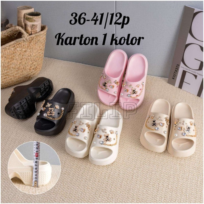 Buty Klapki Damskie (36-41,12par)Kolor Jak na zdzięciu