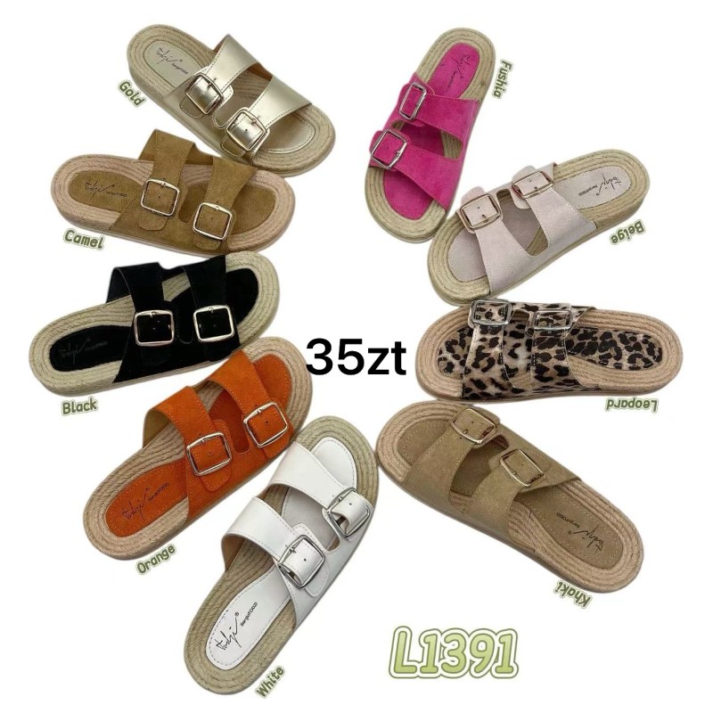 Buty Klapki Damskie (36-41,12par)Kolor Jak na zdzięciu