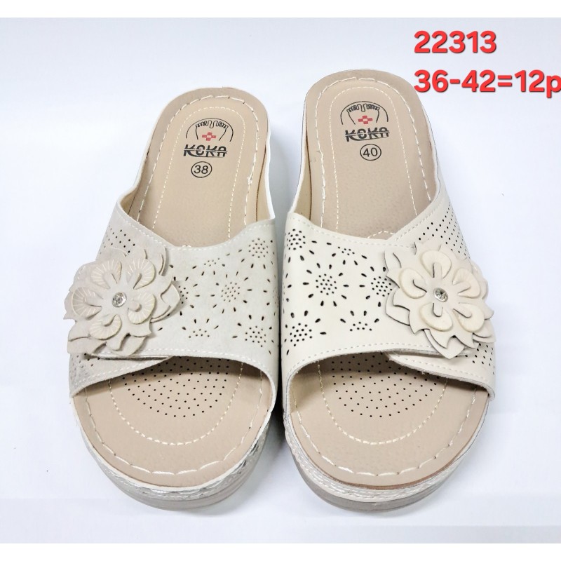 Buty Klapki Damskie (36-42,12par)Kolor Jak na zdzięciu