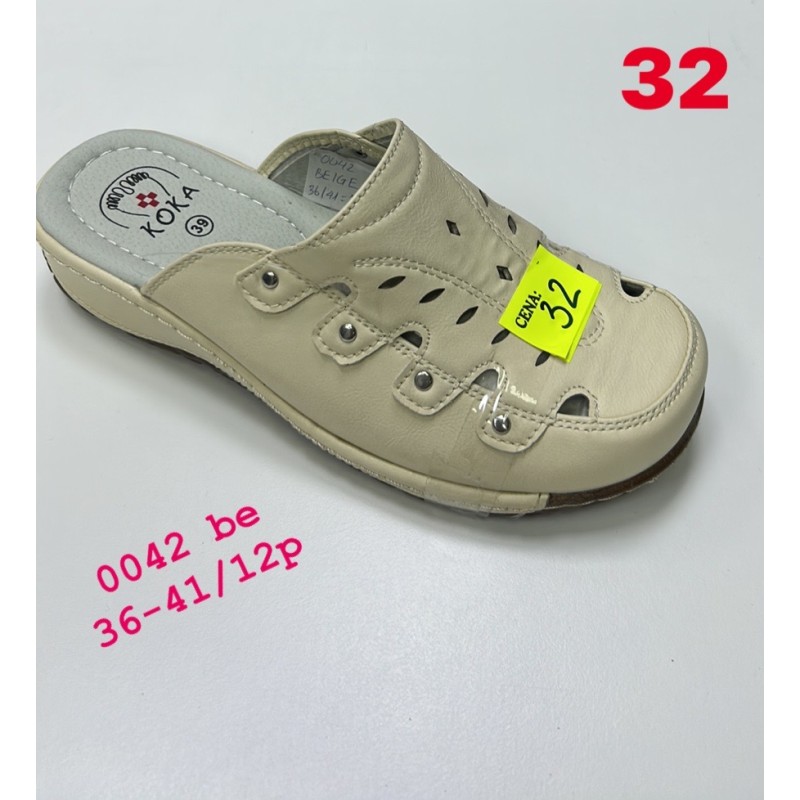 Buty Klapki Damskie (36-41,12par)Kolor Jak na zdzięciu