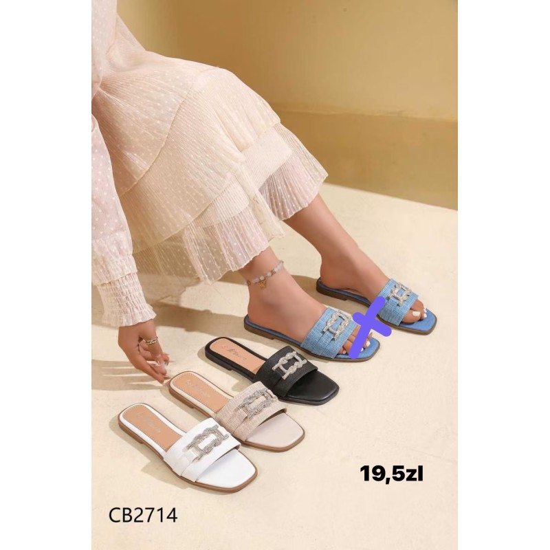 Buty Klapki Damskie(36-41,12par)Kolor Jak na zdzięciu