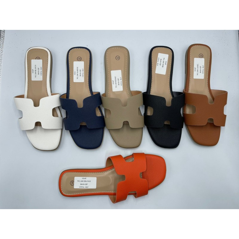 Buty Klapki Damskie(36-41,12par)Kolor Jak na zdzięciu