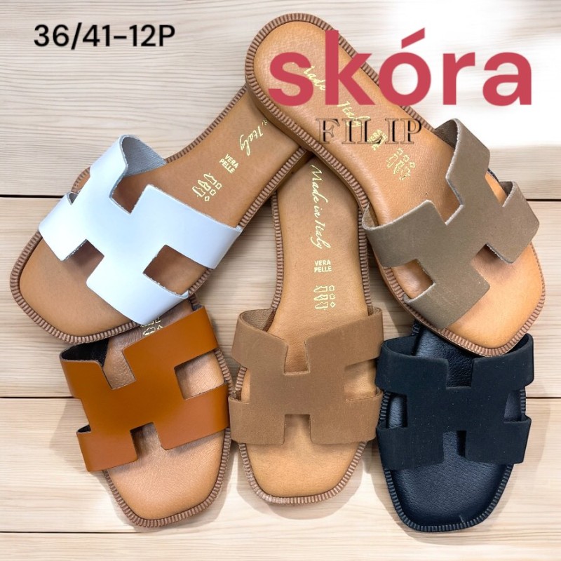 Buty Klapki Damskie(36-41,12par)Kolor Jak na zdzięciu