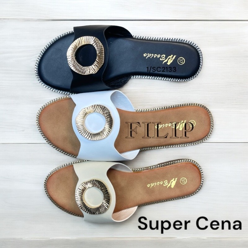 Buty Klapki Damskie(36-41,12par)Kolor Jak na zdzięciu