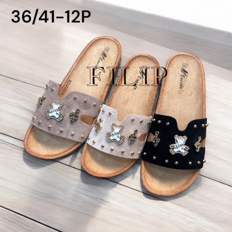 Buty Klapki Damskie(36-41,12par)Kolor Jak na zdzięciu