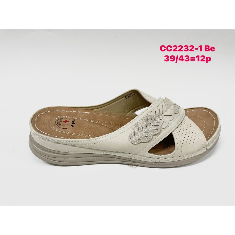 Buty Klapki Damskie(39-43,12par)Kolor Jak na zdzięciu