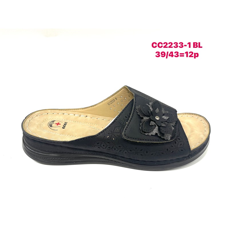 Buty Klapki Damskie(39-43,12par)Kolor Jak na zdzięciu