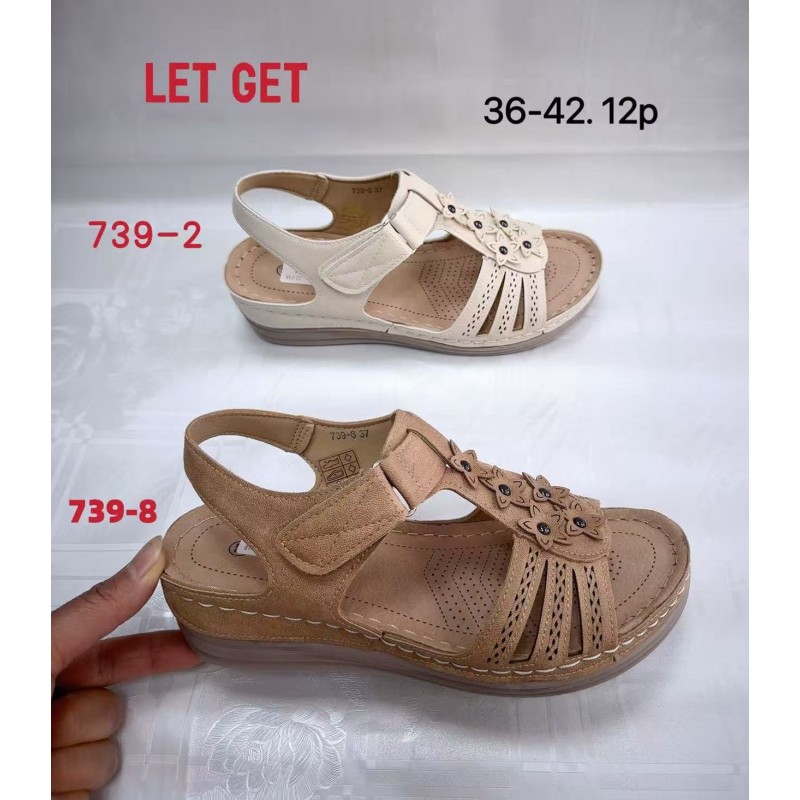 Buty Sandały DAMSKIE (36-42,12par)Kolor Jak na zdzięciu