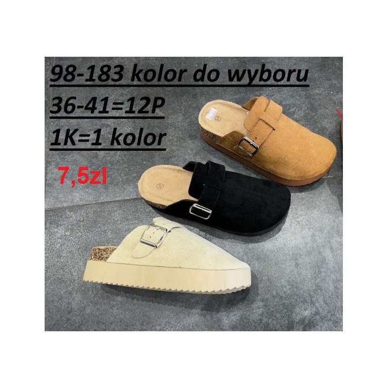 Buty Klapki DAMSKIE (36-41,12par)Kolor Jak na zdzięciu