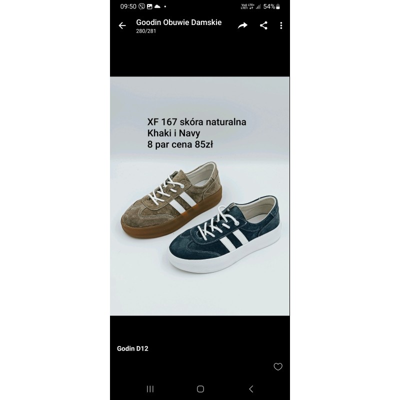 Buty Sportowe DAMSKIE (36-41,8par)Kolor Jak na zdzięciu