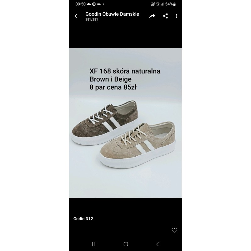 Buty Sportowe DAMSKIE (36-41,8par)Kolor Jak na zdzięciu