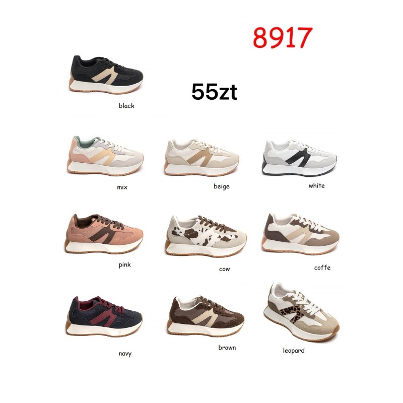 Buty Sportowe DAMSKIE(36-41,12par)Kolor Jak na zdzięciu