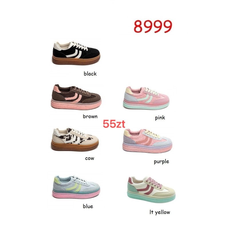 Buty Sportowe DAMSKIE(36-41,12par)Kolor Jak na zdzięciu