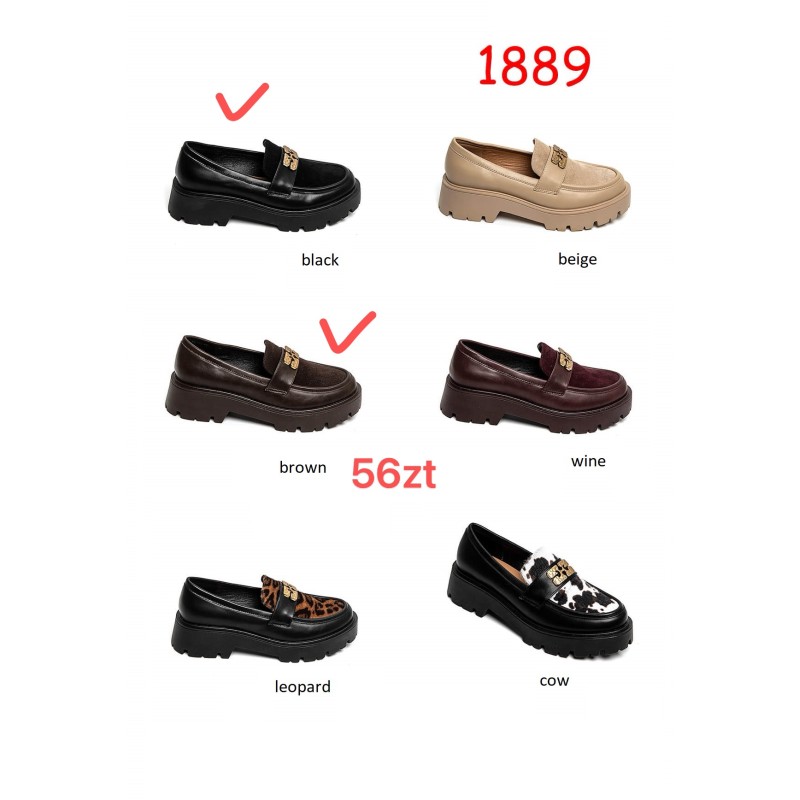 Buty Półbuty DAMSKIE(36-41,12par)Kolor Jak na zdzięciu