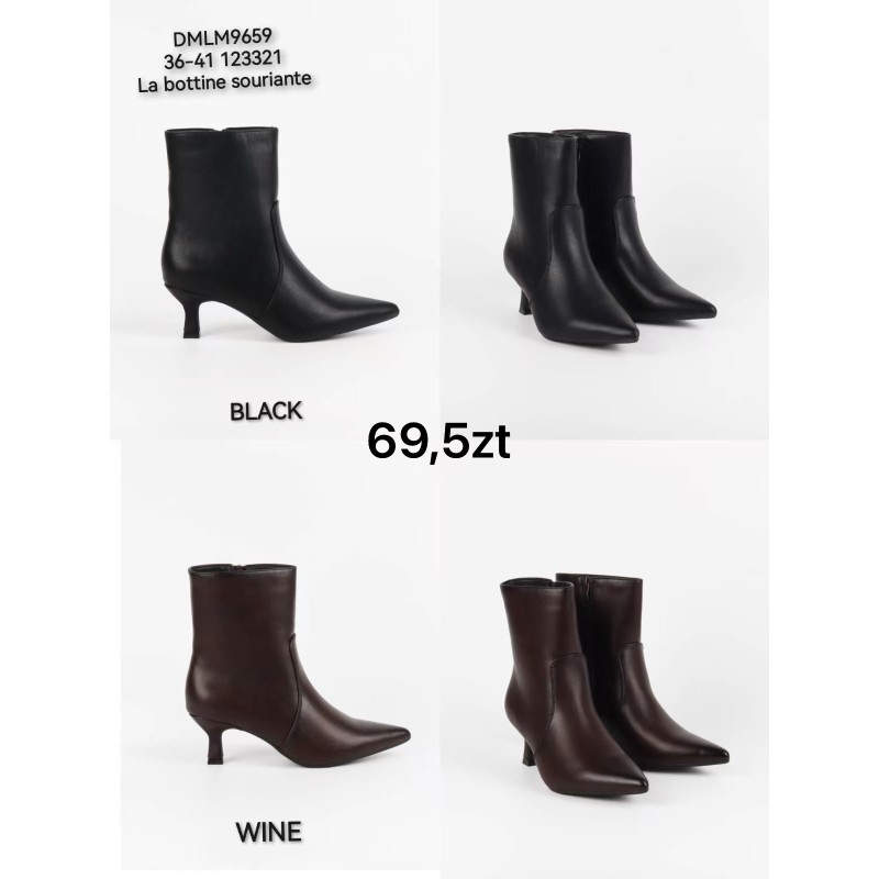 Buty Botki DAMSKIE(36-41,12par)Kolor Jak na zdzięciuc