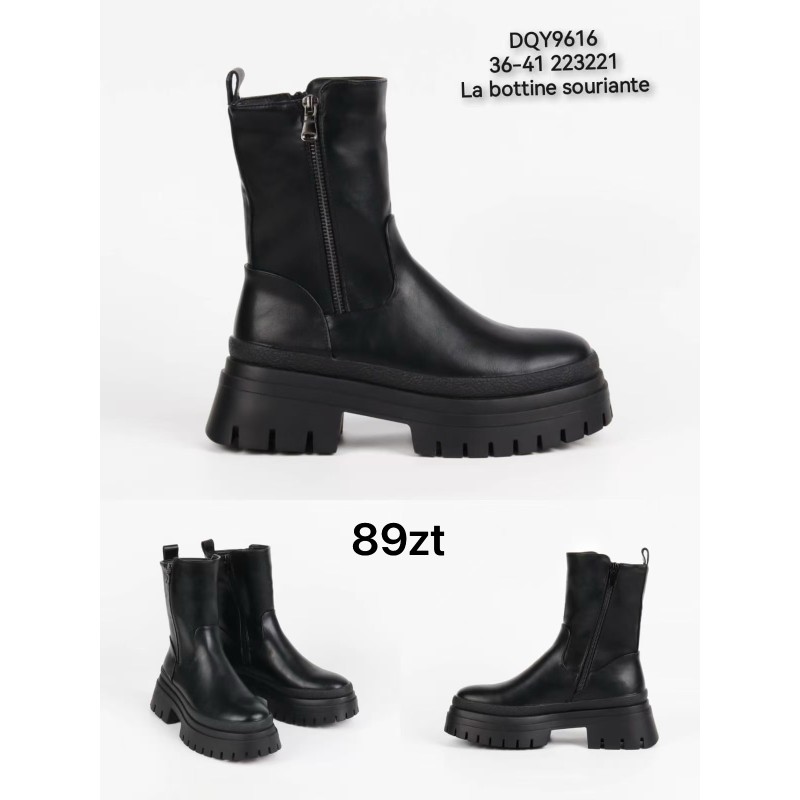 Buty Botki DAMSKIE(36-41,12par)Kolor Jak na zdzięciuc
