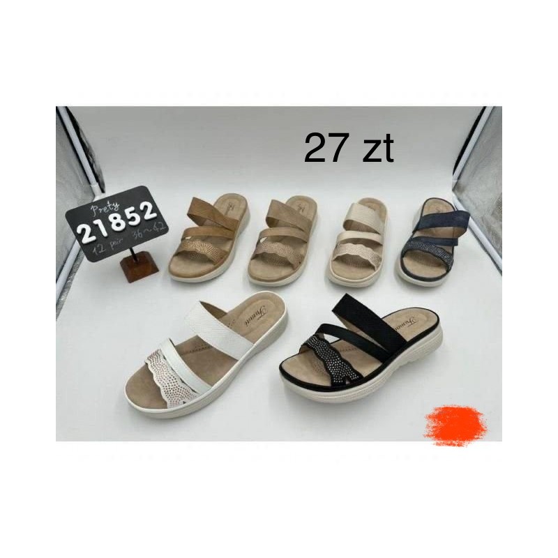 Buty Klapki DAMSKIE (36-42,12par)Kolor Jak na zdzięciuc