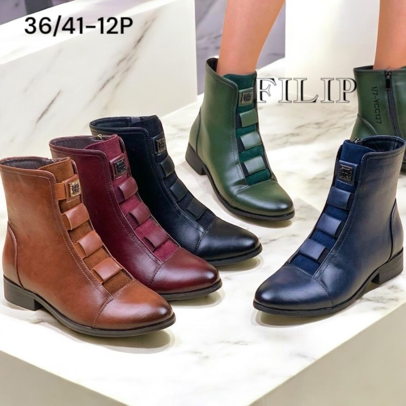 Buty Botki DAMSKIE (36-41,12par)Kolor Jak na zdzięciu