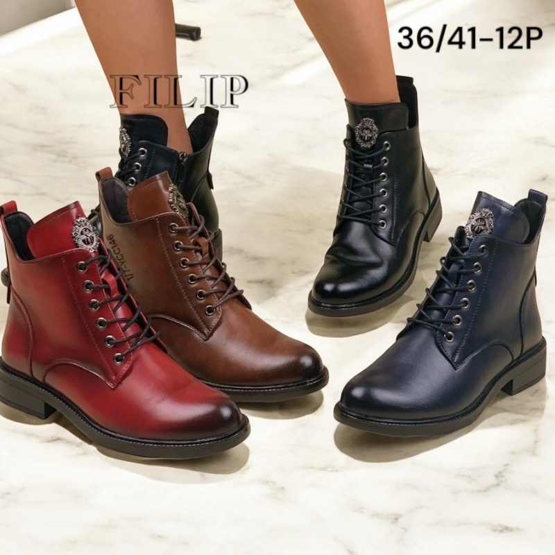Buty Botki DAMSKIE (36-41,12par)Kolor Jak na zdzięciu