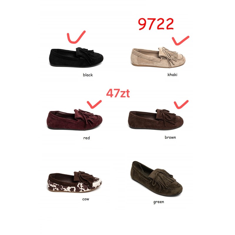 Buty Mokasyny DAMSKIE (36-41,12par)Kolor Jak na zdzięciu