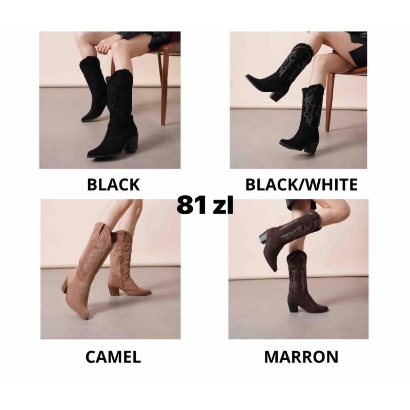 Buty Botki DAMSKIE(36-41,12par)Kolor Jak na zdzięciu