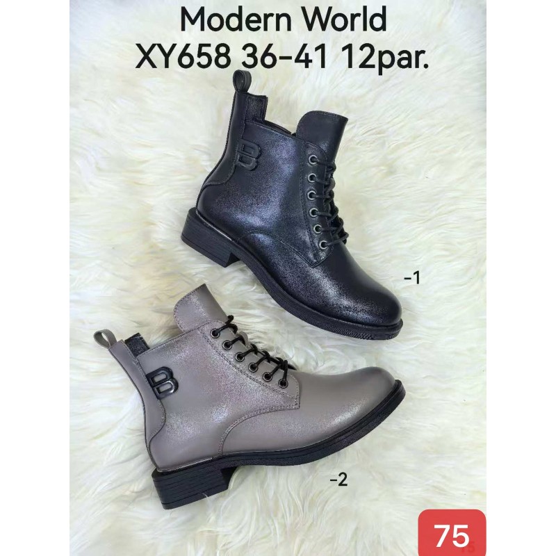 Buty Botki DAMSKIE (36-41,12par)Kolor Jak na zdzięciu