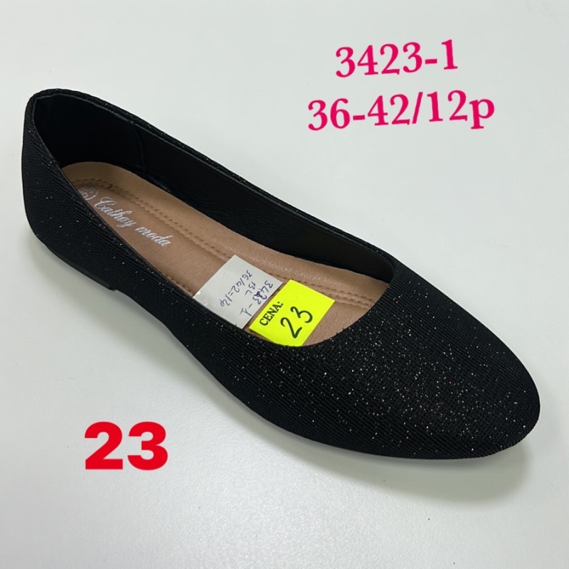 Buty Baleriny DAMSKIE (36-41,12par)Kolor Jak na zdzięciu