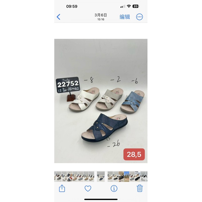 Buty Sandały Damskie (36-41,12par) Kolor Jak na zdzięciu