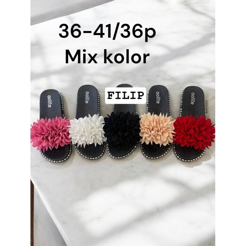 Klapki damskie rozmiar 36/41, karton 36 par mix
