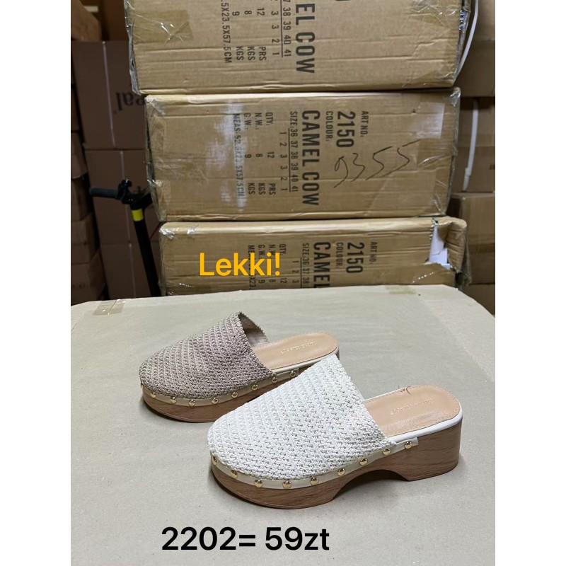 Buty Klapki Damskie (36-41, 12par) Kolor Jak na zdzięciu