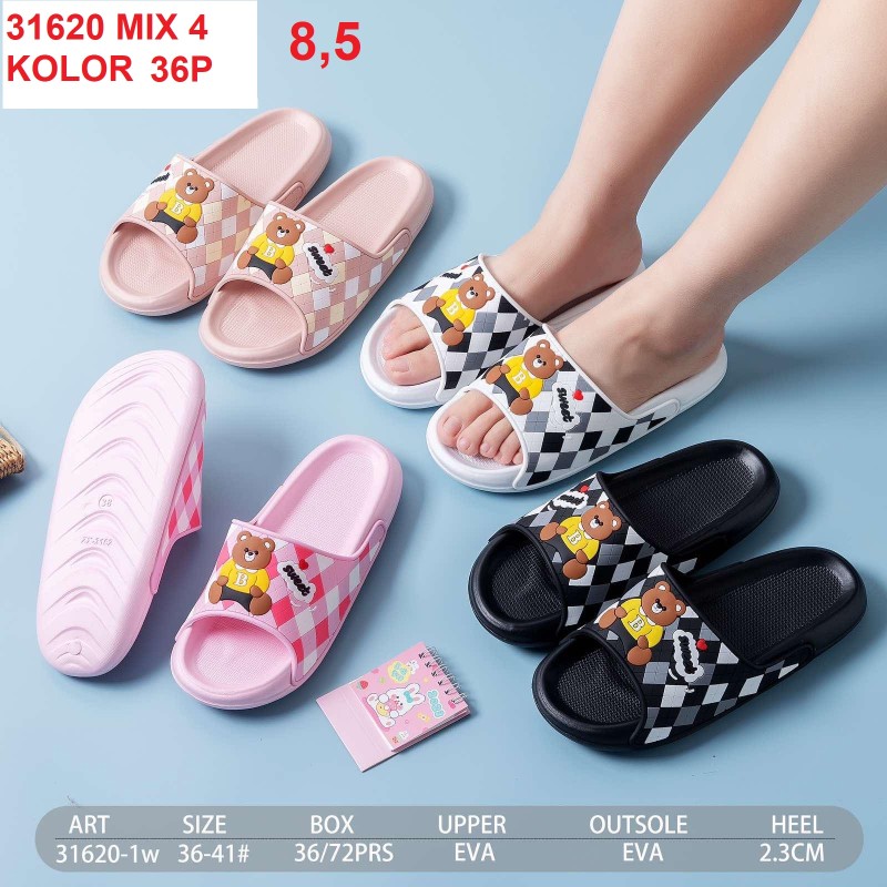 Buty Klapki Damskie (36-41,12par)Kolor Jak na zdzięciu