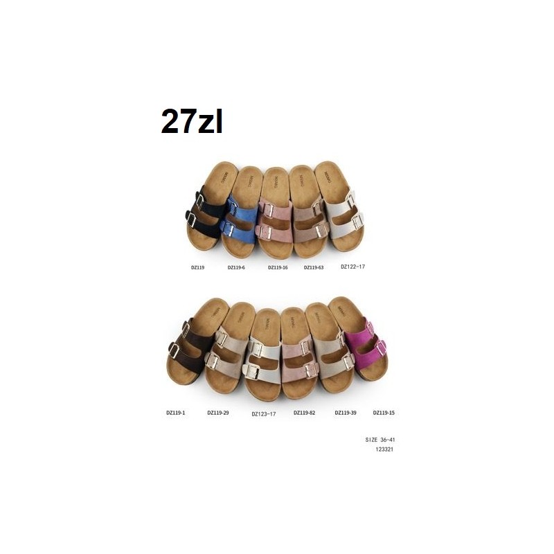 Buty Klapki Damskie(36-41,12par)Kolor Jak na zdzięciu