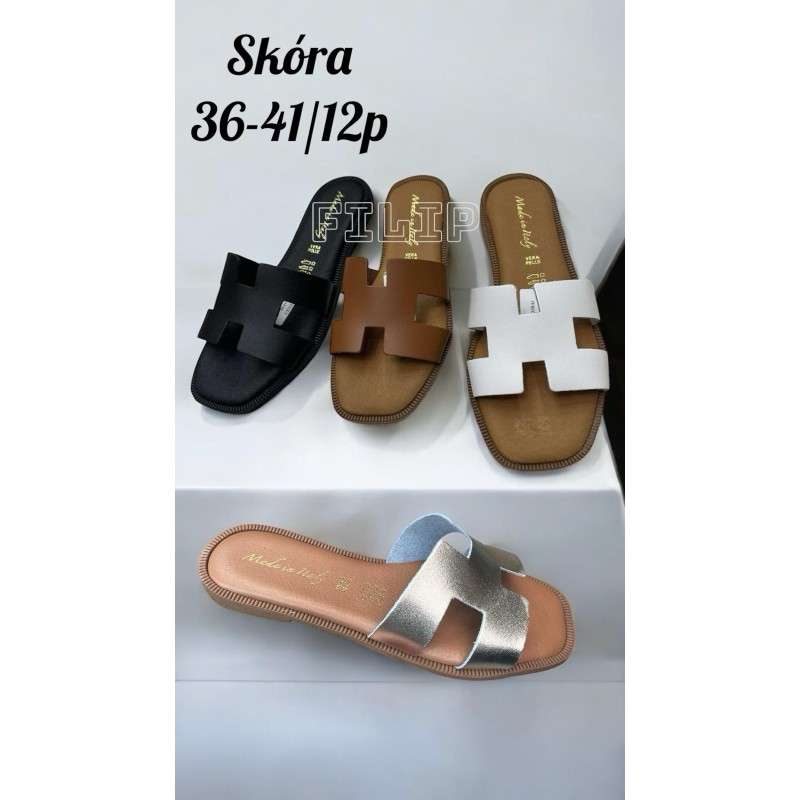 Buty Klapki Damskie (36-41,12par)Kolor Jak na zdzięciu