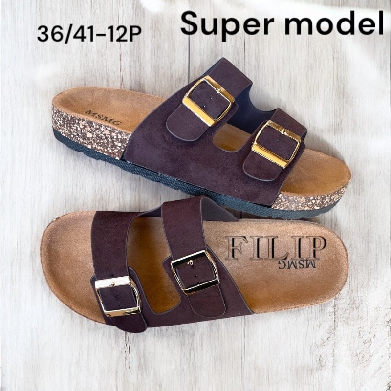 Buty Klapki Damskie (36-41,12par)Kolor Jak na zdzięciu